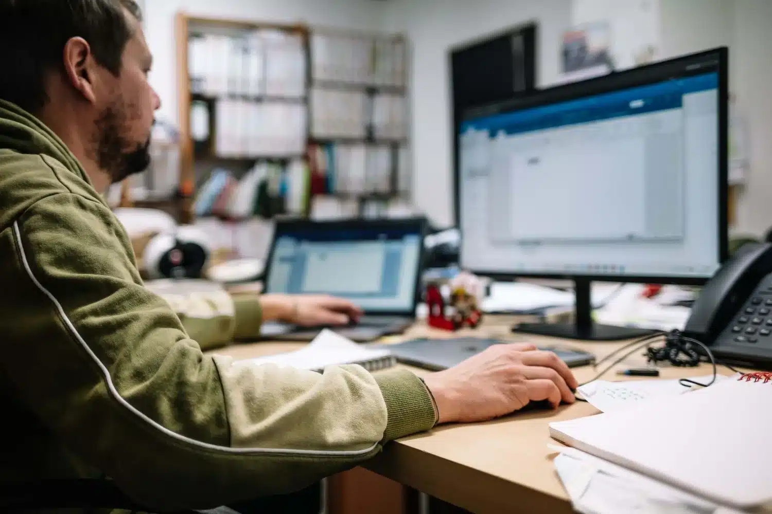 Man working on computer